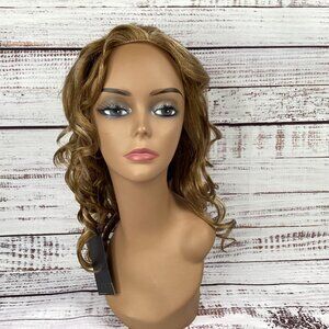 Janet #1010 Blonde Highlights Curly Partial Lace 1/2 Wig Lace Front New  Synthet